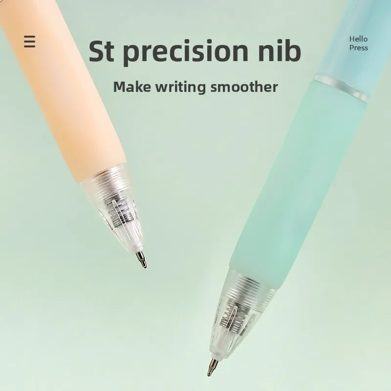 LANGUO Set da 9 colori Penna a inchiostro gel semplice di grande capacità Penne gel per stoppia liscia Colore nero Materiale scolastico di cancelleria con impugnatura morbida 6