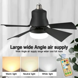 E27 Base Modern Smart Wireless Fans illuminazione per camera da letto e soggiorno ventilatore da soffitto LED con telecomando leggero dimmerabile 30W 1