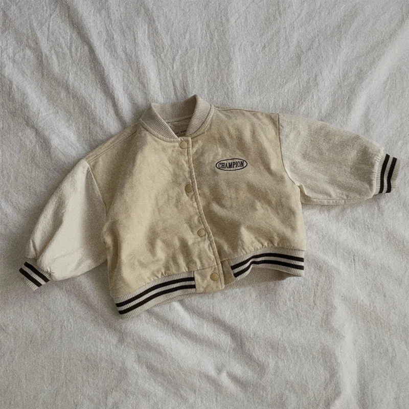 4849C cappotto bambino coreano 2023 primavera autunno moda bel ragazzo uniforme da Baseball cappotto Casual 0-3Y giacca sportiva da ragazza 4