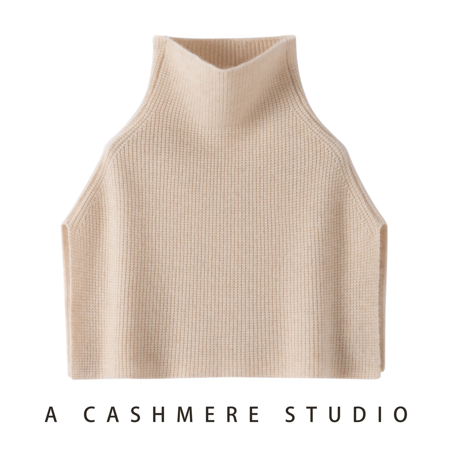 Scialle invernale in cashmere 100% da donna, strato esterno spesso, colletto finto, maglione a collo alto, copertura del mantello, sciarpa lavorata a maglia, protezione delle spalle, 3