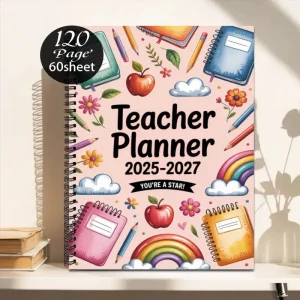 2025 luglio al 2027 Libro di pianificazione degli insegnanti, pianificazione del calendario mensile e settimanale, molto adatto per l'uso di forniture per ufficio scolastico 1