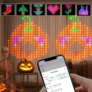 Luci per tende a LED intelligenti da 400 LED con telecomando APP Luci a corda da 6,6x6,6 piedi per camera da letto, soggiorno, decorazioni per finestre, feste 1