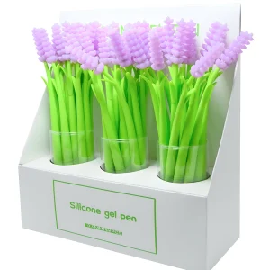 Penne giapponesi eleganti con erba di lavanda Penna gel Kawaii carina Cancelleria estetica scolastica divertente Penna a sfera fantasia Forniture per ufficio scolastico 1