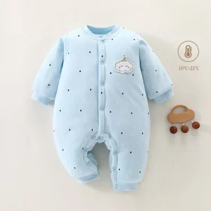 Tutina trapuntata invernale per neonato in puro cotone spesso abbigliamento per neonato tutina per neonato unisex tuta strisciante 1