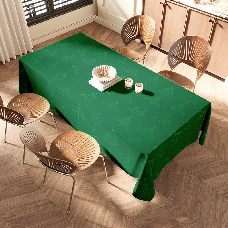 Tovaglia scozzese verde Set da pranzo Decorazioni per la casa Copertura da cucina rettangolare impermeabile antiscivolo Verde 160x240 cm (grande) 2