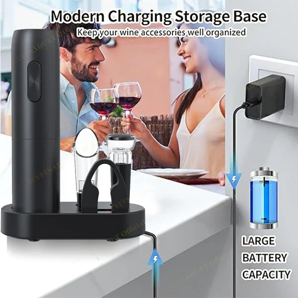 Apribottiglie elettrico per vino rosso Cavatappi automatico Apribottiglie per vino rosso Taglierina per fogli Accessori da cucina Gadget Apribottiglie regalo 3