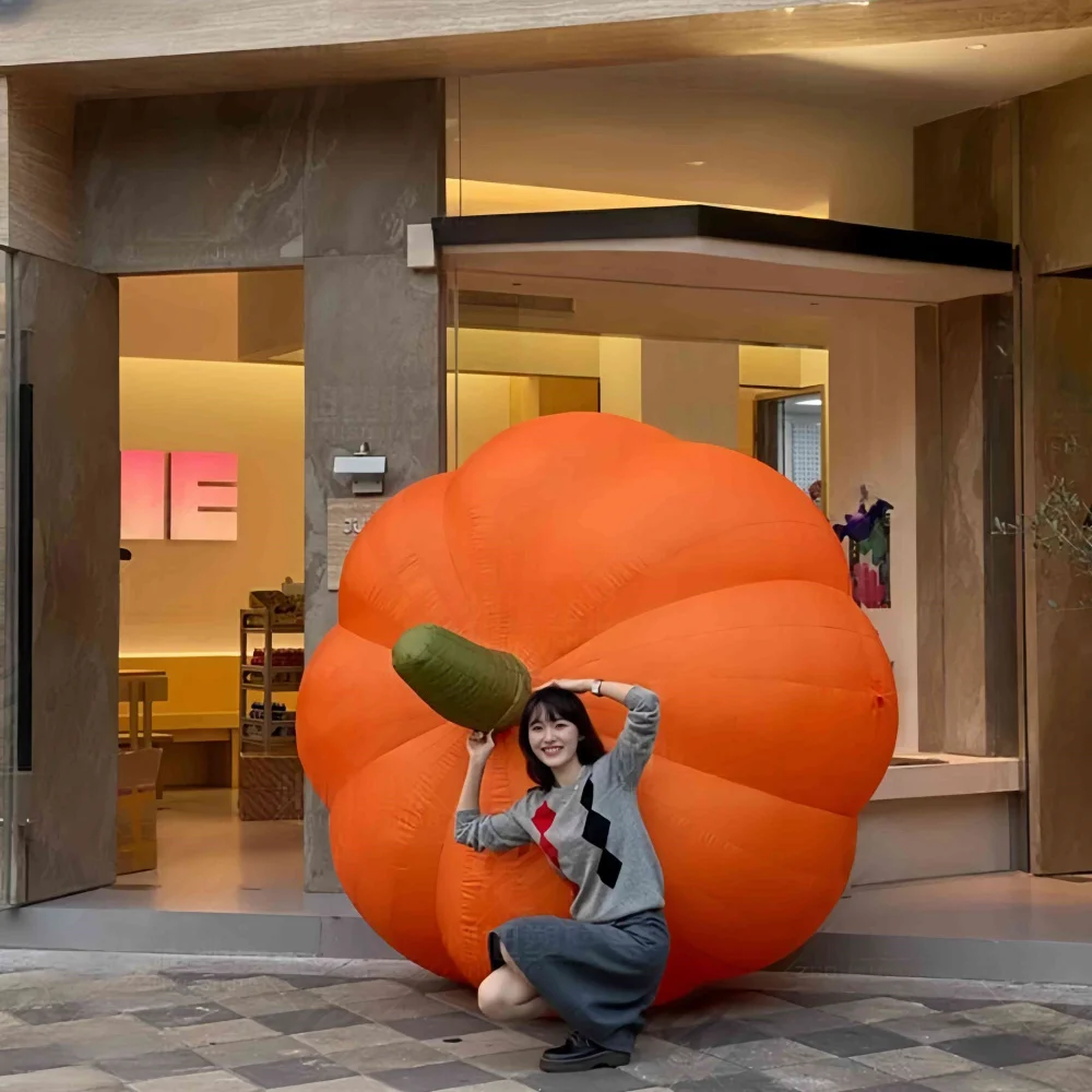 2.4M/8FT Gonfiabili di Halloween Grandi Zucche Modello da Cortile Luci a LED Incorporate All'aperto per Giardino Prato Vacanze Puntelli Tema Decorativi 4