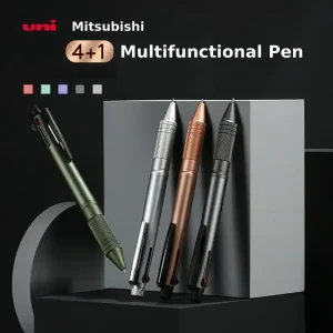 Uni 4 e 1 Multi Pen, Japan Jetstream Metal Edition - Penna a sfera con inchiostro a 4 colori da 0,5 mm e matita meccanica, gadget per ufficio scolastico 1