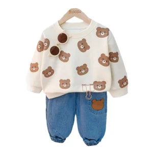 Nuova Primavera Autunno Neonata Vestiti Per Bambini Ragazzi Casual Cartoon T-Shirt Pantaloni 2 Pz/set Bambino Costume Sportivo Per Bambini Tute 1