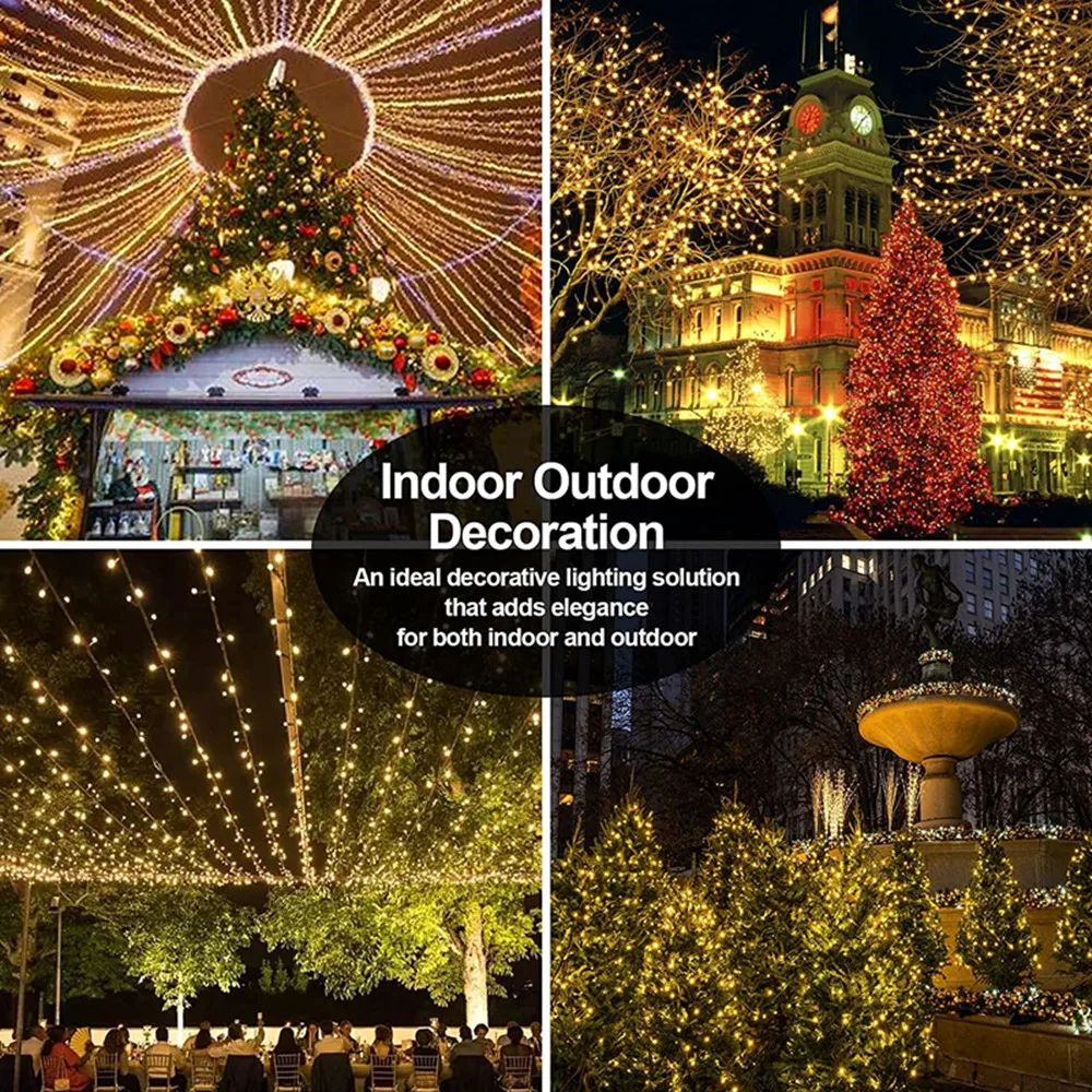 Dahan 10-120M LED String lights luci fiabesche a filo verde ghirlanda bianca calda per la decorazione del giardino della festa di natale all'aperto 5