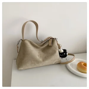 Borsa retrò avanzata da donna 2024 Borsa a tracolla satinata nuova texture, borsa a tracolla di grande capacità 1
