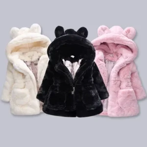 Neonate cappotti invernali caldi pelliccia sintetica spessa moda bambini giacca con cappuccio cappotto per ragazza capispalla abbigliamento per bambini 2 3 4 6 7 anni 1