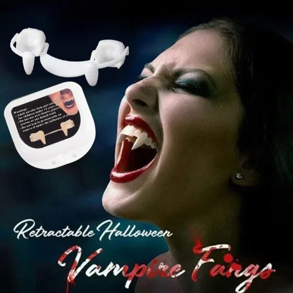 1 pz Halloween Denti finti Cosplay Zanne da vampiro Denti retrattili Mostro Lupo mannaro Denti da zombie Halloween Horror Party Decori 5