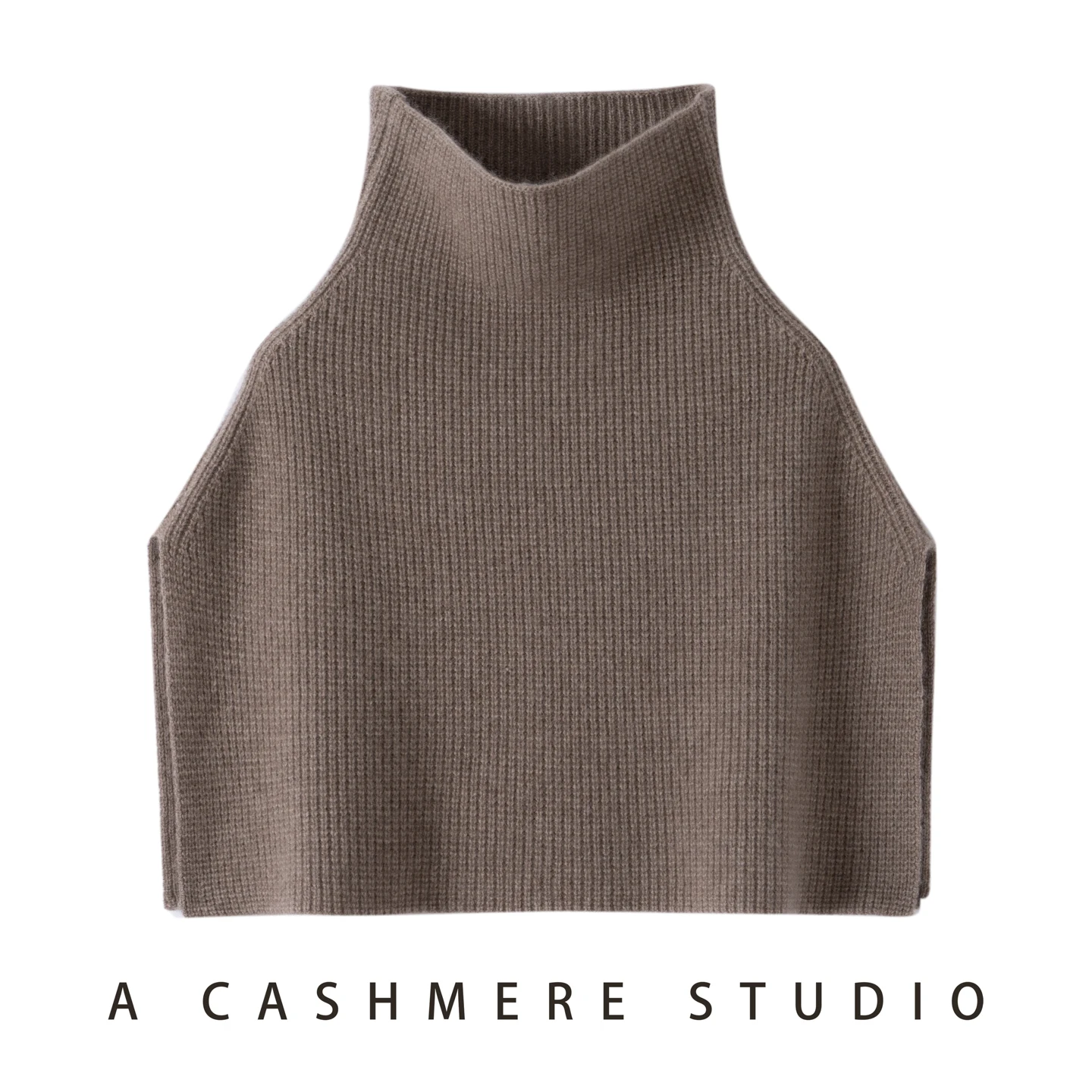 Scialle invernale in cashmere 100% da donna, strato esterno spesso, colletto finto, maglione a collo alto, copertura del mantello, sciarpa lavorata a maglia, protezione delle spalle, 4