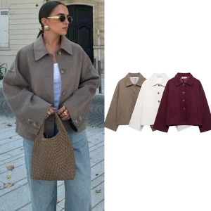 Giacche da donna Cappotti Autunno 2025 New Chic Allentato a maniche lunghe Giacche calde Moda Joker Elegante donna Street Youth Capispalla 1