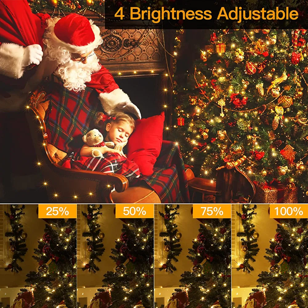 Dahan 10-120M LED String lights luci fiabesche a filo verde ghirlanda bianca calda per la decorazione del giardino della festa di natale all'aperto 2