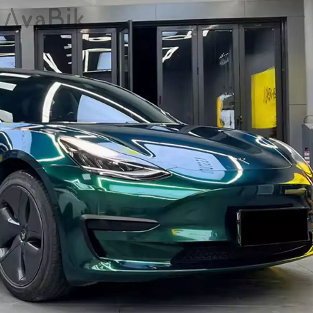 30/50 centimetri di Alto Lucido Verde Mezzanotte Vinile Proteggere Pellicola Auto Adesivo Senza Bolle Car Body Cambia Colore Adesivi Accessori Auto 5