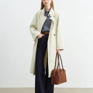 ZIQIAO Stile Coreano Colletto Del Basamento Trench Corto per Le Donne 2025 Autunno Nuovo Arrivo Casual Chic Cappotto Lungo 25ZQ93068 + 25ZQ93123 1