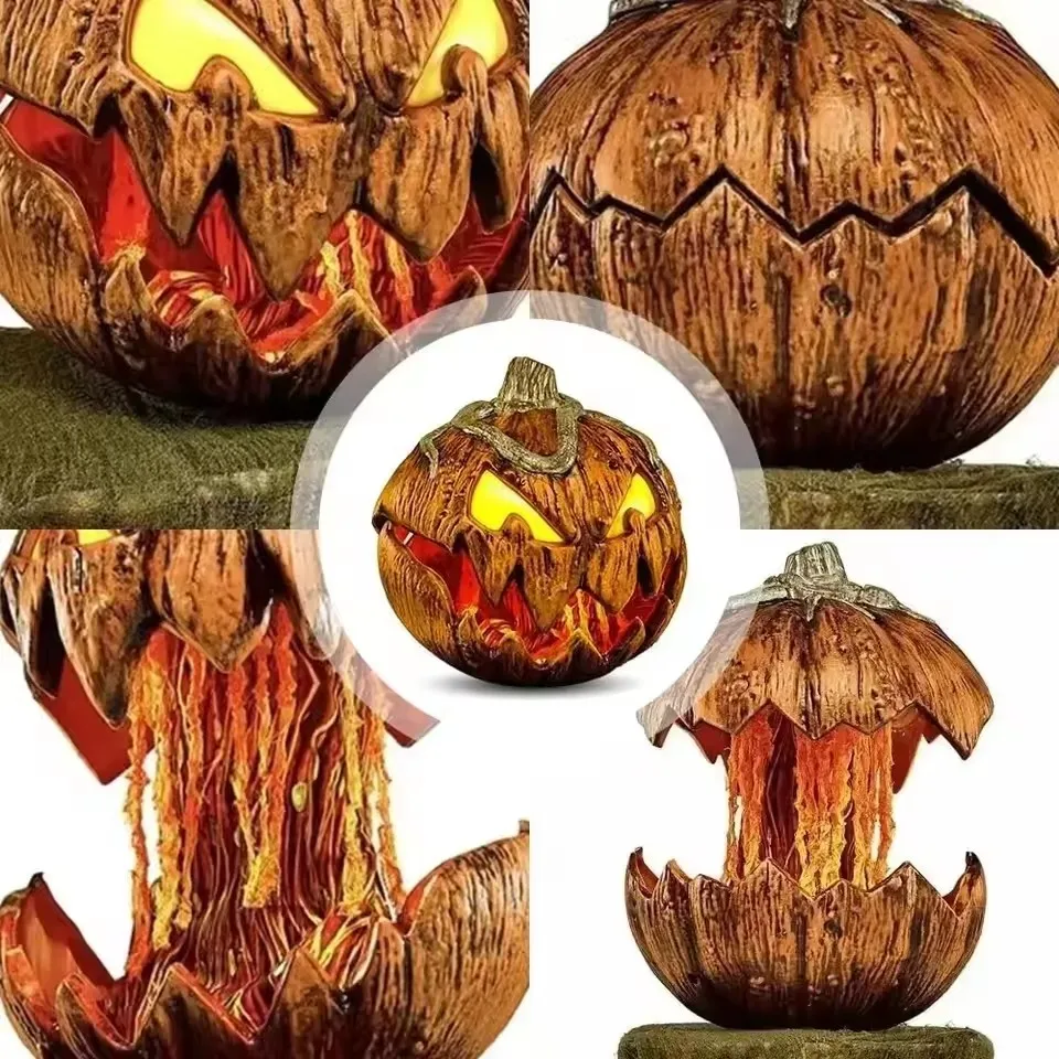Testa di zucca in aumento a comando vocale di Halloween Decorazioni per la casa Giardino esterno Nuovo ornamento fantasma horror per feste spettrali 4