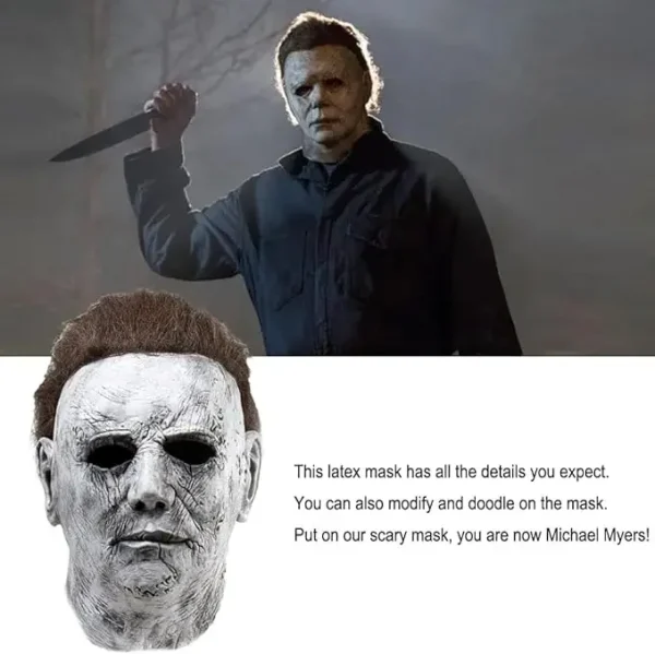 Maschera di Halloween Michael Myers Killer Mask Horror Cosplay Lattice Horror Maschere spaventose Carnevale Masquerade Party Costume Prop 2