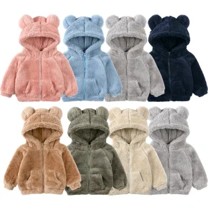 Nuovo Peluche Neonati maschi Giacca Autunno Inverno Cappotti Caldi Per Le Ragazze Felpe In Pile Orso Sveglio Felpa 1 2 3 4 5 6 anni Abbigliamento Per Bambini 1