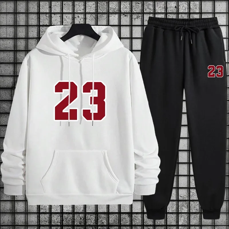2025 Set di tute sportive vintage da uomo Felpa con cappuccio stile college e pantaloni da jogging classici Felpa da allenamento quotidiano autunno inverno Pantaloni sportivi 4
