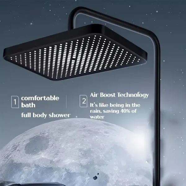 Soffione doccia pressurizzato con uscita acqua grande da 13 pollici, scaldabagno, pannello grande, spruzzo superiore, accessori per il bagno di casa 6