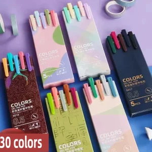 30/5 colori Morandi Penna Gel Firma Durevole Inchiostro Liscio Scrittura 0.5mm Penna di Ricarica Colore Macarons Penne Materiale Scolastico di Cancelleria 1