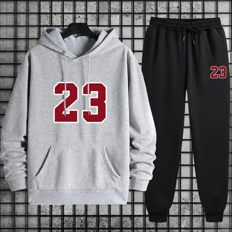 2025 Set di tute sportive vintage da uomo Felpa con cappuccio stile college e pantaloni da jogging classici Felpa da allenamento quotidiano autunno inverno Pantaloni sportivi 1