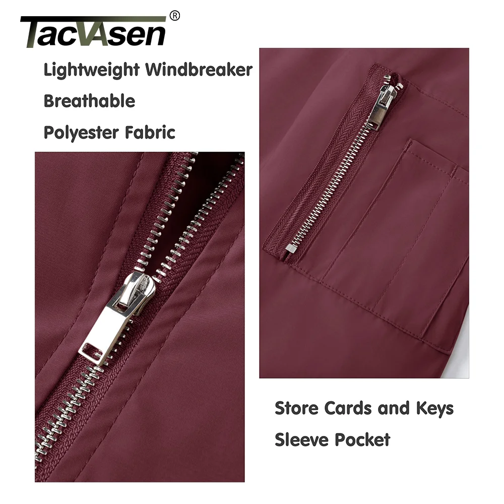 TACVASEN primavera Baseballl giacche Mens giacca a vento escursionismo Trekking giacche da pesca Outdoor Full Zip cappotti Casual Outwear top 6