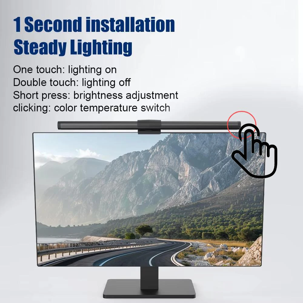 Luce per monitor a LED, barra luminosa per schermo Lampada da lavoro a LED per lettura elettronica per computer, barra luminosa dimmerabile a 3 modalità colore, lampada per monitor alimentata tramite USB 3