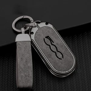 Adatto per Fiat 500 500C 500L 500X copertura protettiva per chiave auto in pelle di alta qualità in lega di zinco accessori auto 1