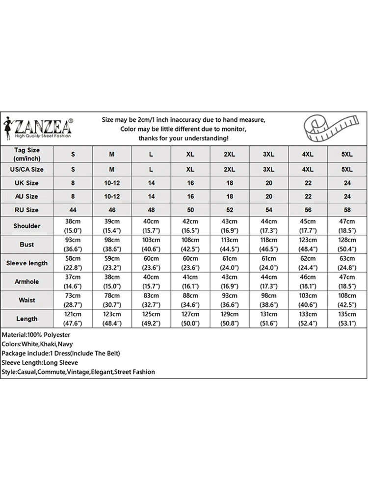 ZANZEA Moda Donna Risvolto Collo Manica Lunga Vestito Da Partito 2025 Autunno Ufficio OL Abiti Con Cintura Veste Solido Una Linea A Vita Vestito Estivo 6