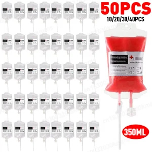 10-50pc 350ml Halloween Blood Bag PVC Drink Bag Energy Pack Vampire Zombie Theme Party puntelli Horror accessori per feste di Halloween 1