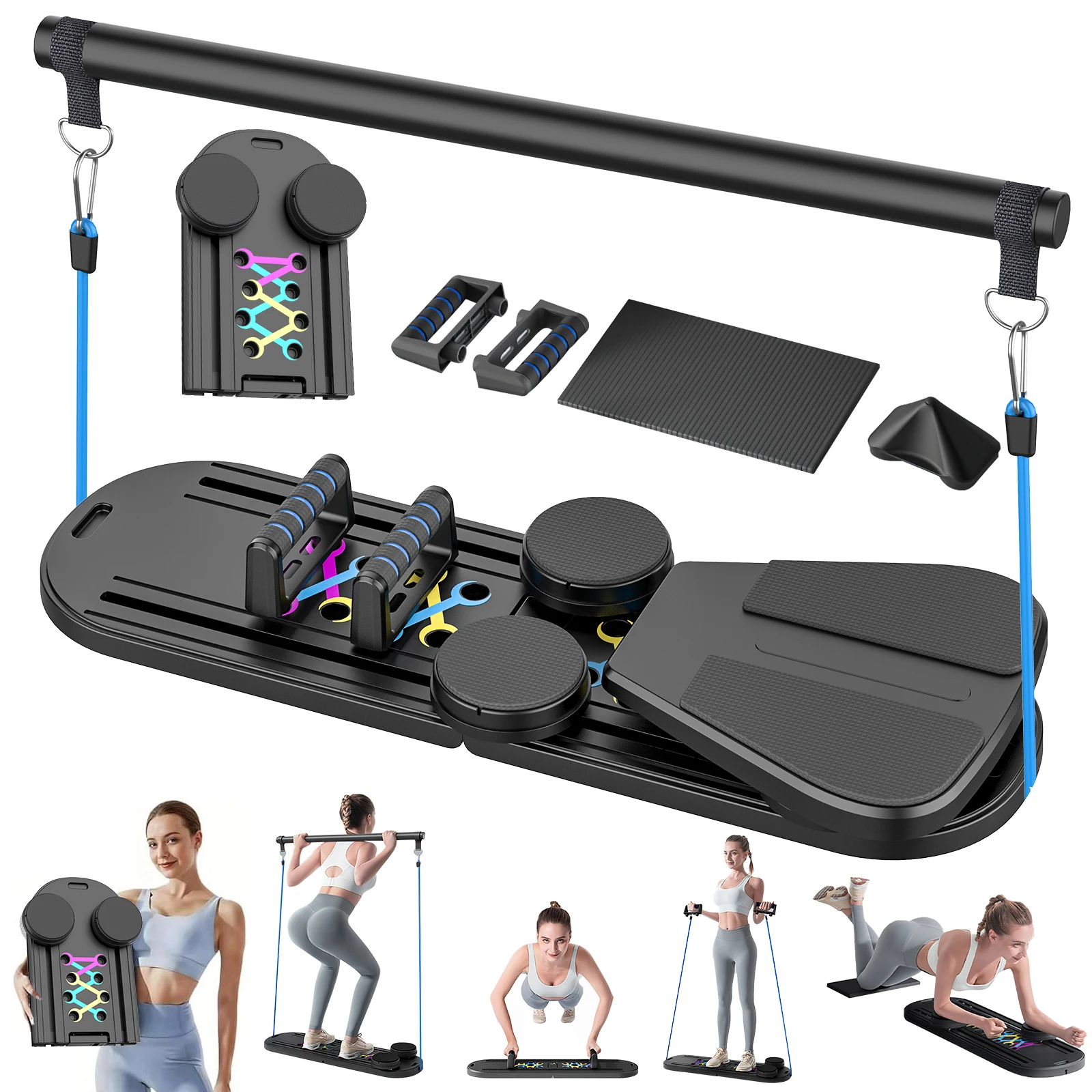 Tavola per esercizi addominali Tavola fitness ruota addominale Attrezzatura per allenamento per casa Pilates fitness musculation rueda addominale 2
