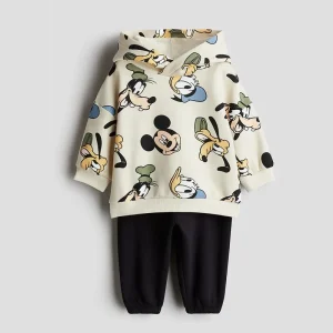 Tute casual a maniche lunghe alla moda Topolino Minnie Felpe con cappuccio con stampa completa Pantaloni sportivi Set da 2 pezzi Abbigliamento autunnale Ragazzi Vestiti per ragazze 1