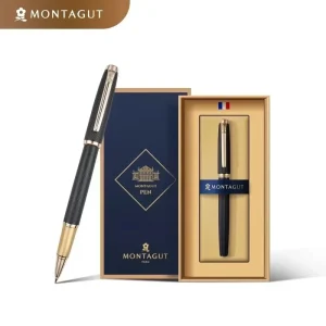 Montagut Classic Grigio E Argento Mesh Trim Roller Penna a sfera Pennino in iridio Set di penne regalo per scrittura di cancelleria squisita 1