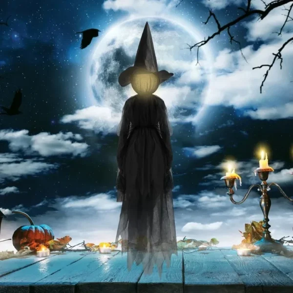 Streghe illuminate di Halloween da 1,5 m Controllo vocale Streghe urlanti Decorazione spaventosa Streghe attivate dal suono che tengono le mani per la casa 5