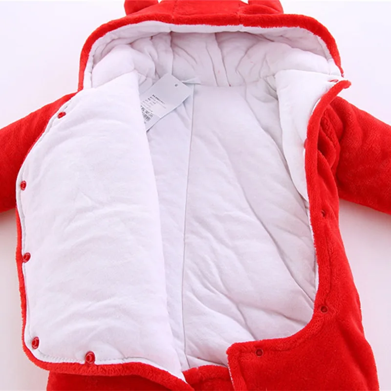 OLEKID 2025 Autunno Inverno Baby Boy Pagliaccetti Con Cappuccio di Cotone Spesso Neonato Tuta Infantile Della Neonata Tuta Del Bambino Appena Nato Cappotto 6