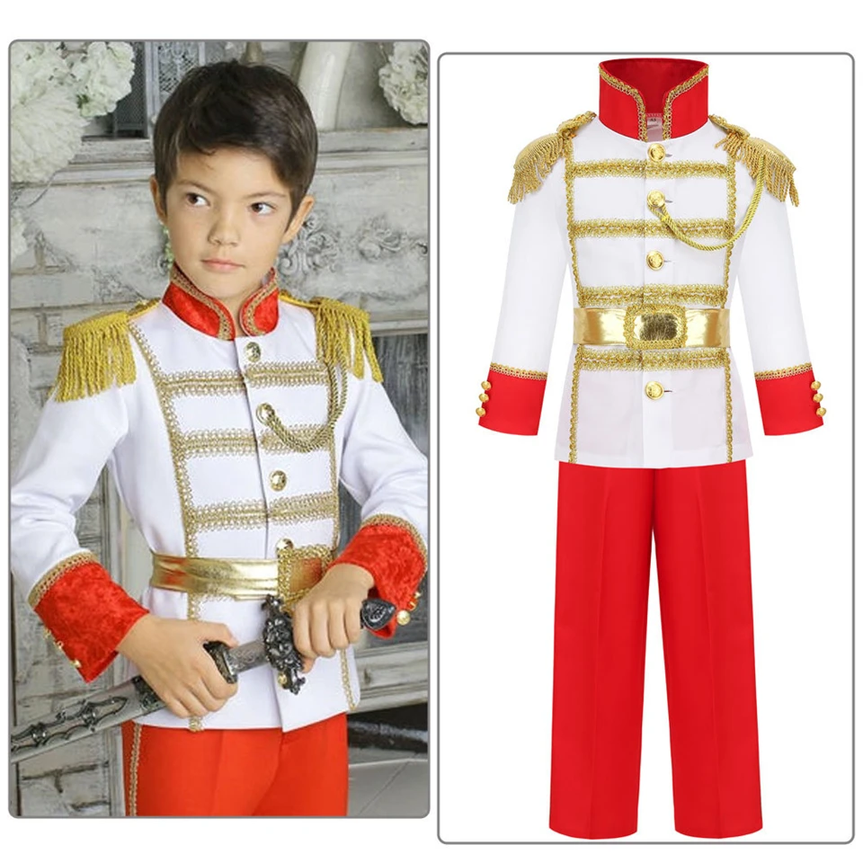 Bambini Christmas Prince Charming Cosplay Kids Halloween Costume Boys Prince Eric Masquerade Stage Performance Party Clothing 2