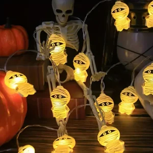 2024 spoky Mummy LED String Lights USB alimentato a batteria Halloween Decor perfetto per feste di fantasmi feste di matrimonio di natale 1