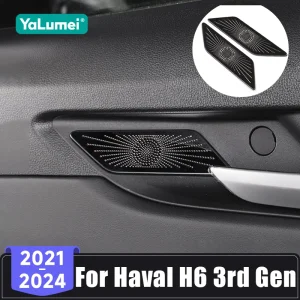 Per Haval H6 3rd Gen GT DHT-PHEV 2021 2022 2023 2024 Auto Interno Maniglia Della Porta Posteriore Audio Corno Hood Altoparlante Trim Copertura Accessori 1