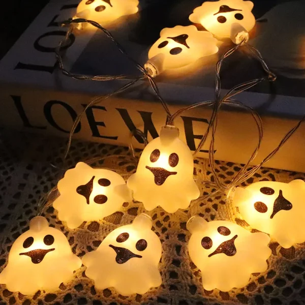 2024 nuove luci della stringa di Halloween luci della stringa del fantasma azionate da attery luci di Halloween carine per interni per decorazioni per feste 057 3