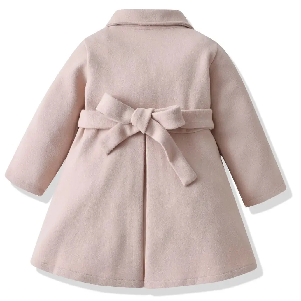 New Baby Girls giacca di lana cappotto bambini capispalla invernale abbigliamento bambini primavera autunno giacca a vento di media lunghezza per 2-6 anni 2