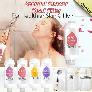 Filtro per doccia Soffione doccia profumato Addolcitore d'acqua Migliora la depilazione della pelle Depuratore doccia Accessori per il bagno 1