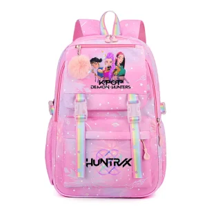 Zaino con capacità KPop Demon Hunters, zaino casual in nylon carino, zaino per anime dei cartoni animati, zaino da viaggio casual per ragazza 1