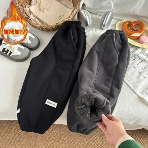 Pantaloni in pile spesso per ragazzi Autunno Inverno Abbigliamento per bambini Bambini imbottiti più pantaloni in cotone di velluto Pantaloni Harlan foderati casual per adolescenti 1