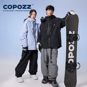 COPOZZ Taslan 3L Giacca da sci da snowboard Indossare Uomo Donna Inverno Con cappuccio Addensato Parka caldo Giacca da neve maschile per escursionismo Campeggio 1
