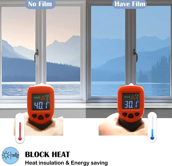 Pellicola per la privacy delle finestre da 3/5/8 m, pellicola a specchio unidirezionale anti UV con blocco solare, adesivo riflettente per tinta di vetro riflettente per il controllo del calore per l'home office 2