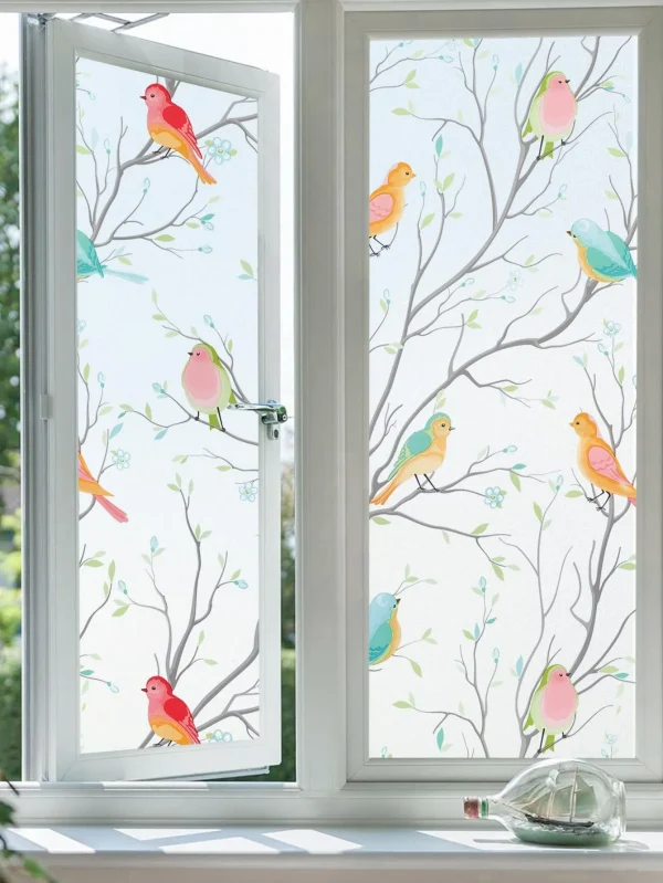 Pellicola per finestre smerigliata ad aggancio statico - Copertura privacy con blocco UV/calore per porte in vetro per ufficio, bagno di casa 1